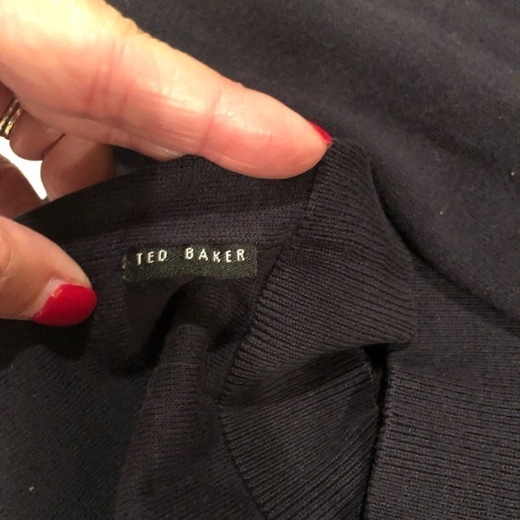 Ted Baker Mens Lightweight Navy/Cream Sweater Sz Large (4) - Picture 6 of 7